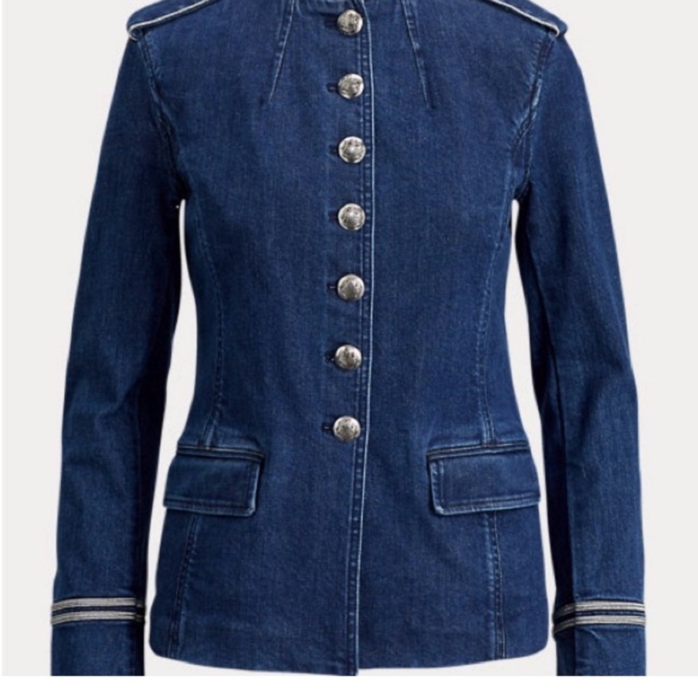 Women's Ralph Lauren Dark Blue Denim Button-Front Jacket
